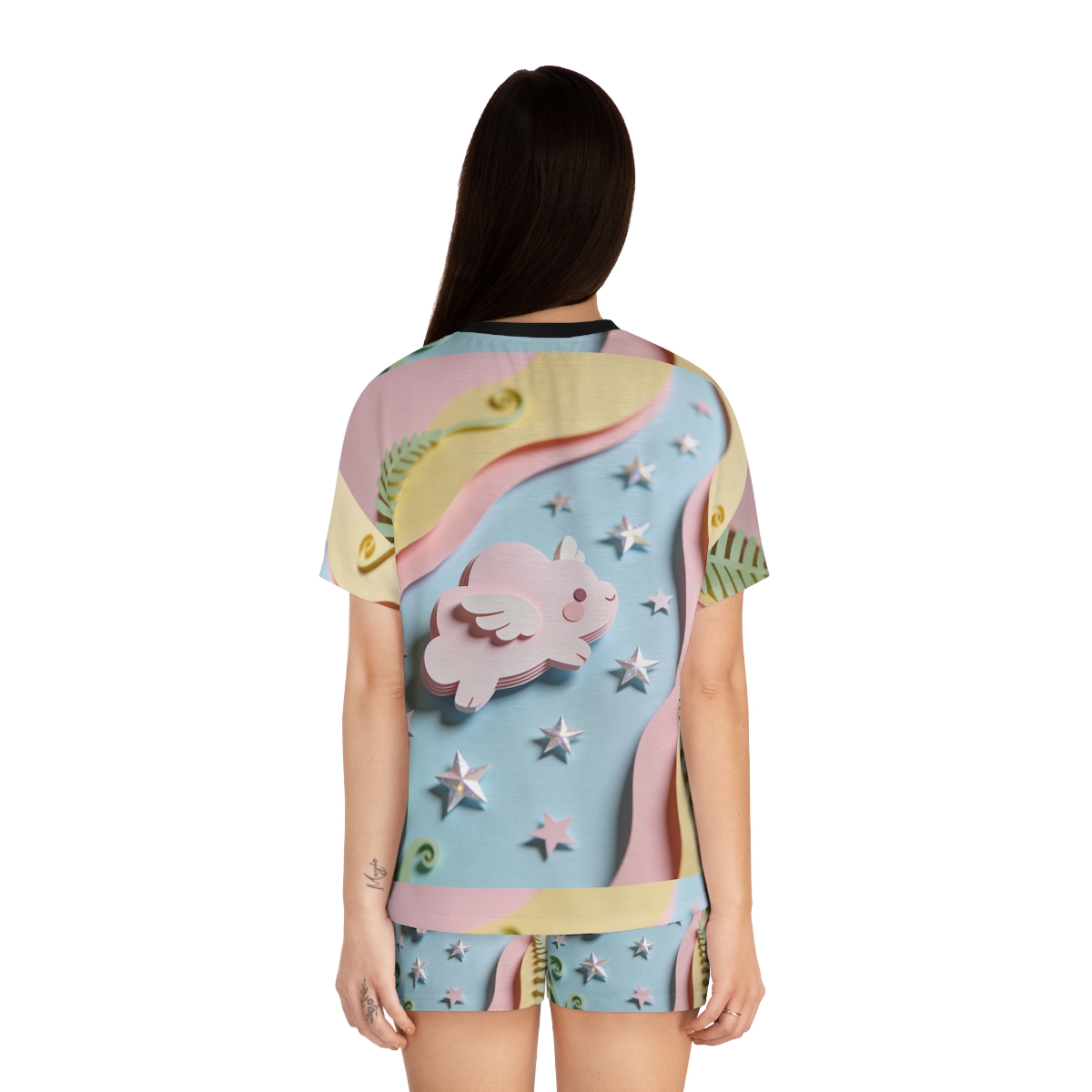 HD Pastel Cloudwing Women’s Short Pajama Set — additional view