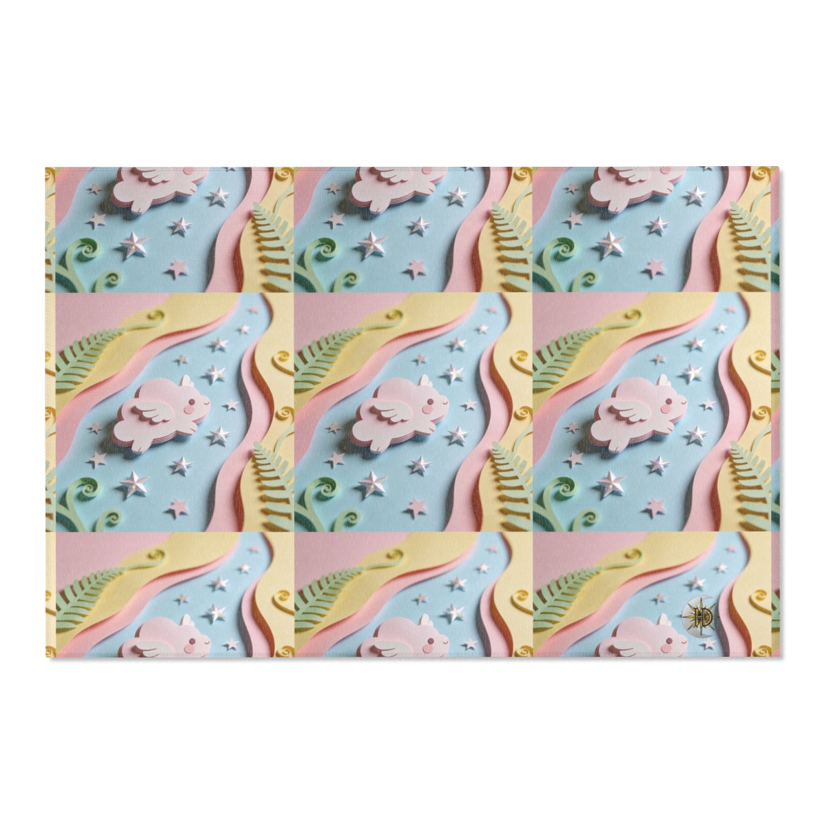 HD Pastel Cloudwing Polyester Chenille Area Rug — additional view
