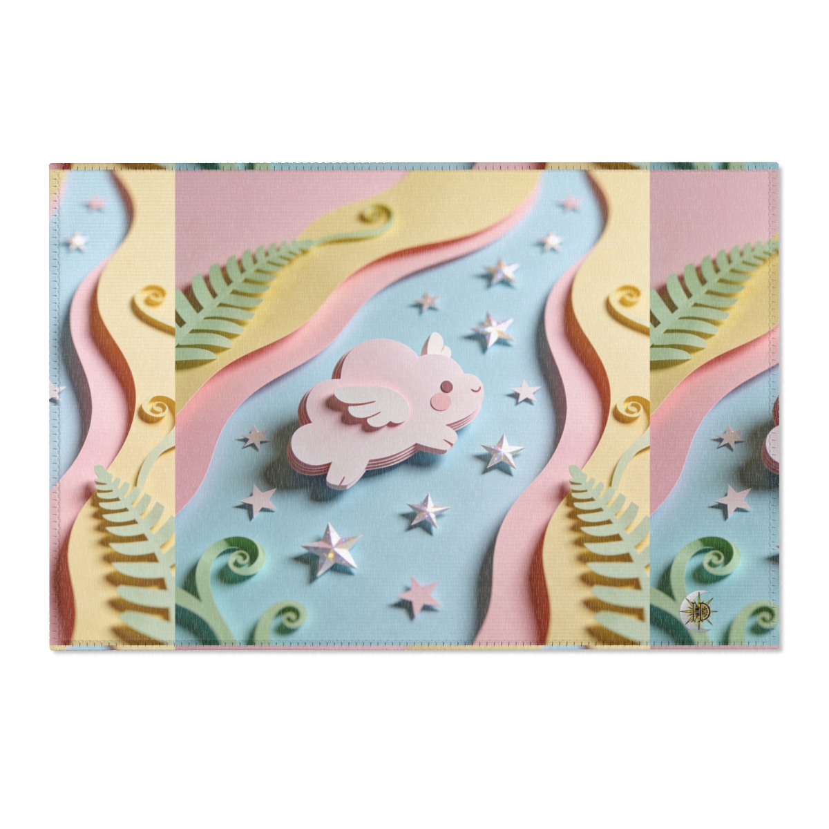 HD Pastel Cloudwing Polyester Chenille Area Rug — additional view
