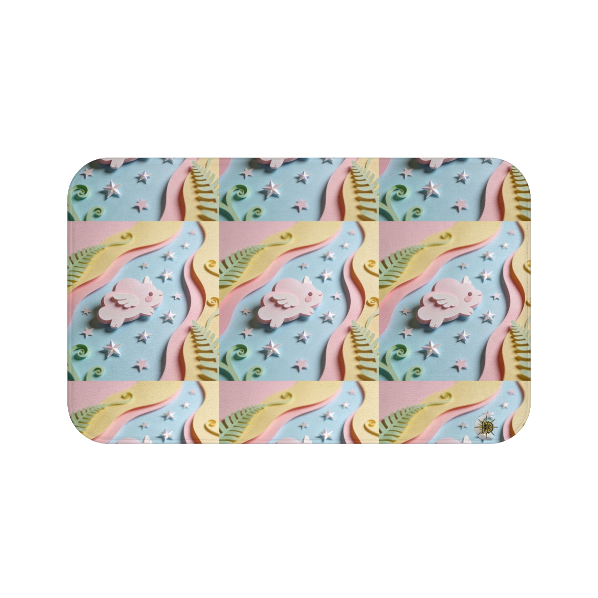 HD Pastel Cloudwing Memory-Foam Bath Mat
