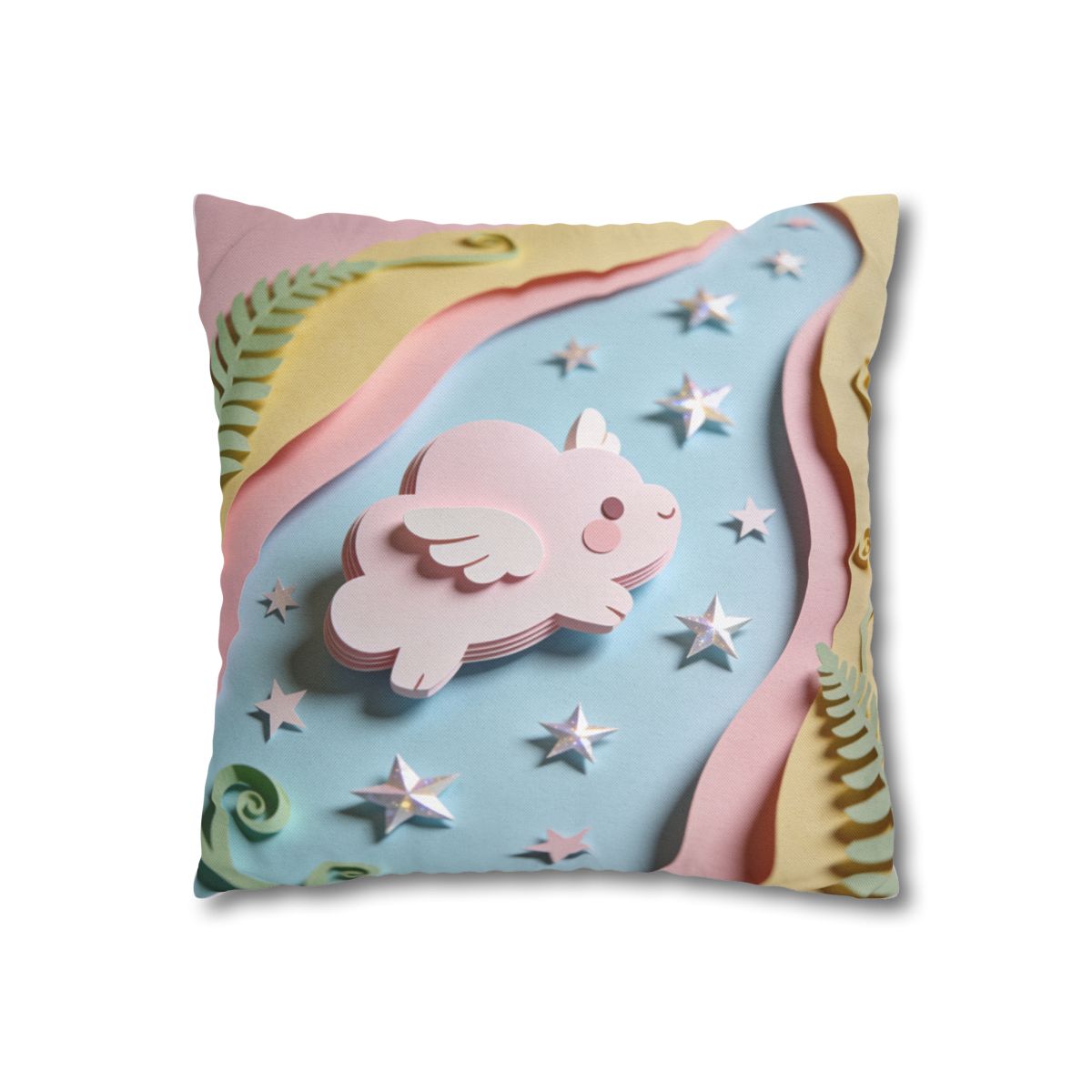 HD Pastel Cloudwing Square Polyester Pillow Cover — additional view
