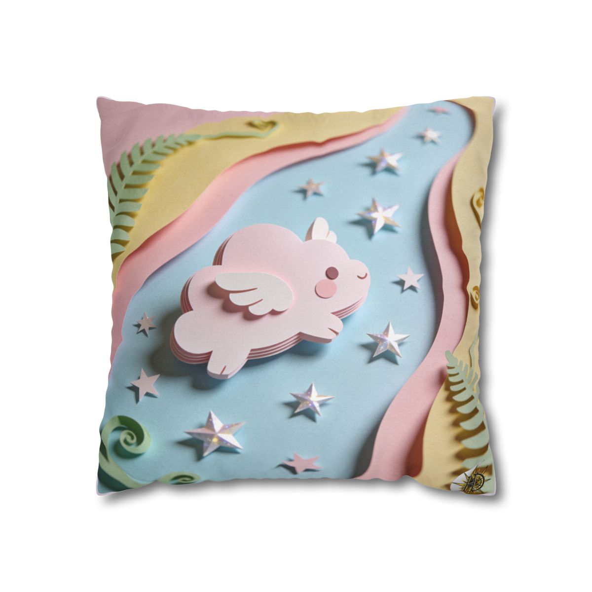 HD Pastel Cloudwing Square Polyester Pillow Cover — additional view
