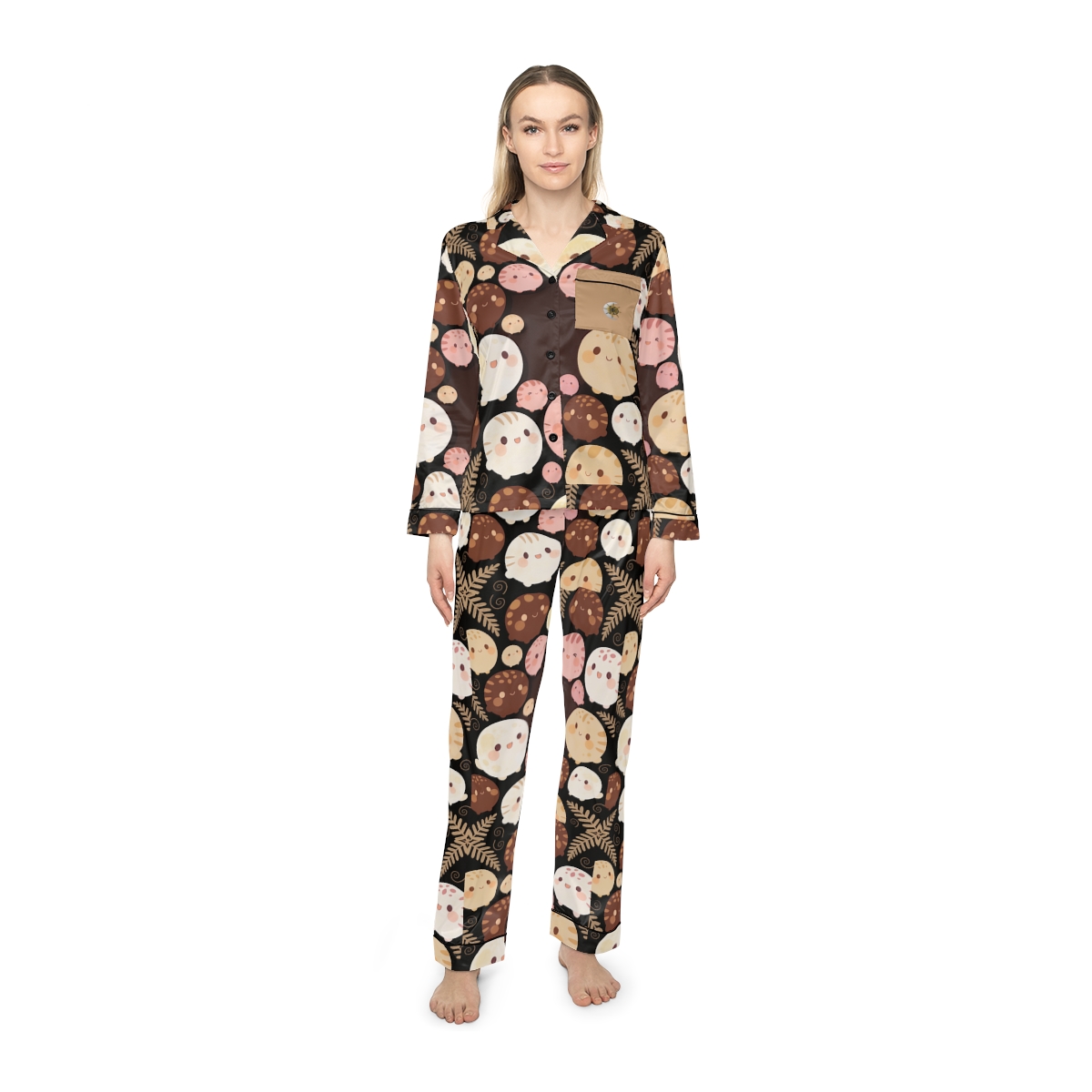 HD Pebble Moon Parade Women’s Satin Pajama Set — additional view