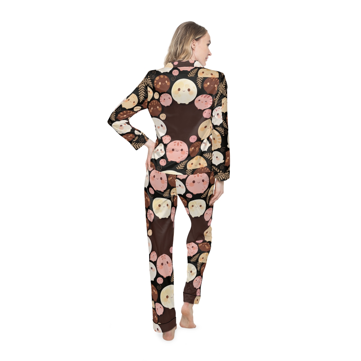 HD Pebble Moon Parade Women’s Satin Pajama Set — additional view