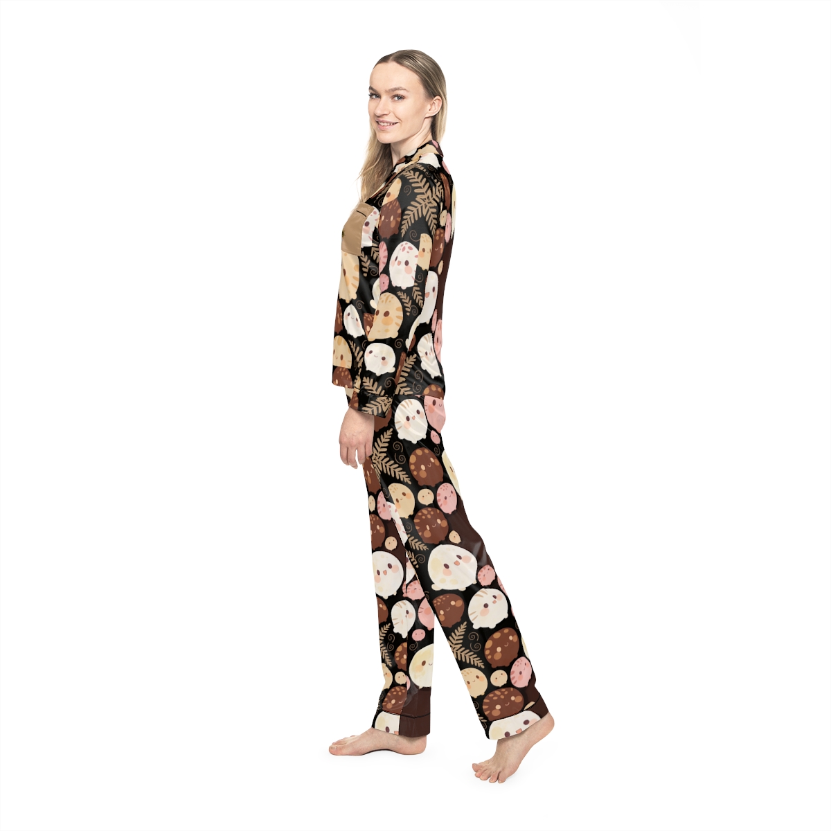 HD Pebble Moon Parade Women’s Satin Pajama Set — additional view