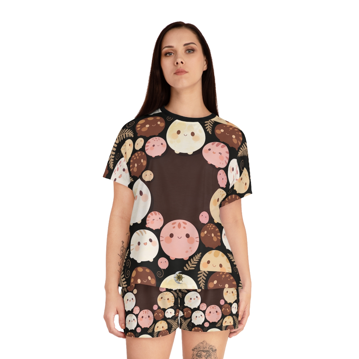 HD Pebble Moon Parade Women’s Short Pajama Set — additional view