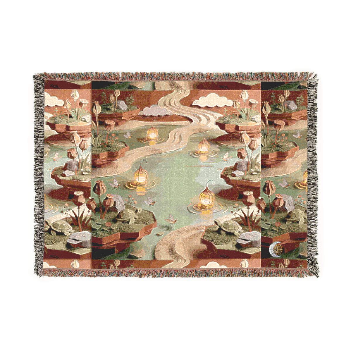 HD Lantern Pond 100% Cotton Woven Blanket