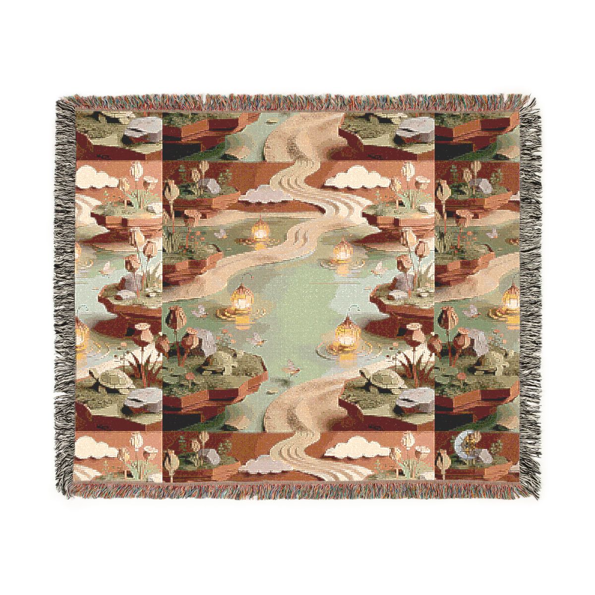 HD Lantern Pond 100% Cotton Woven Blanket — additional view