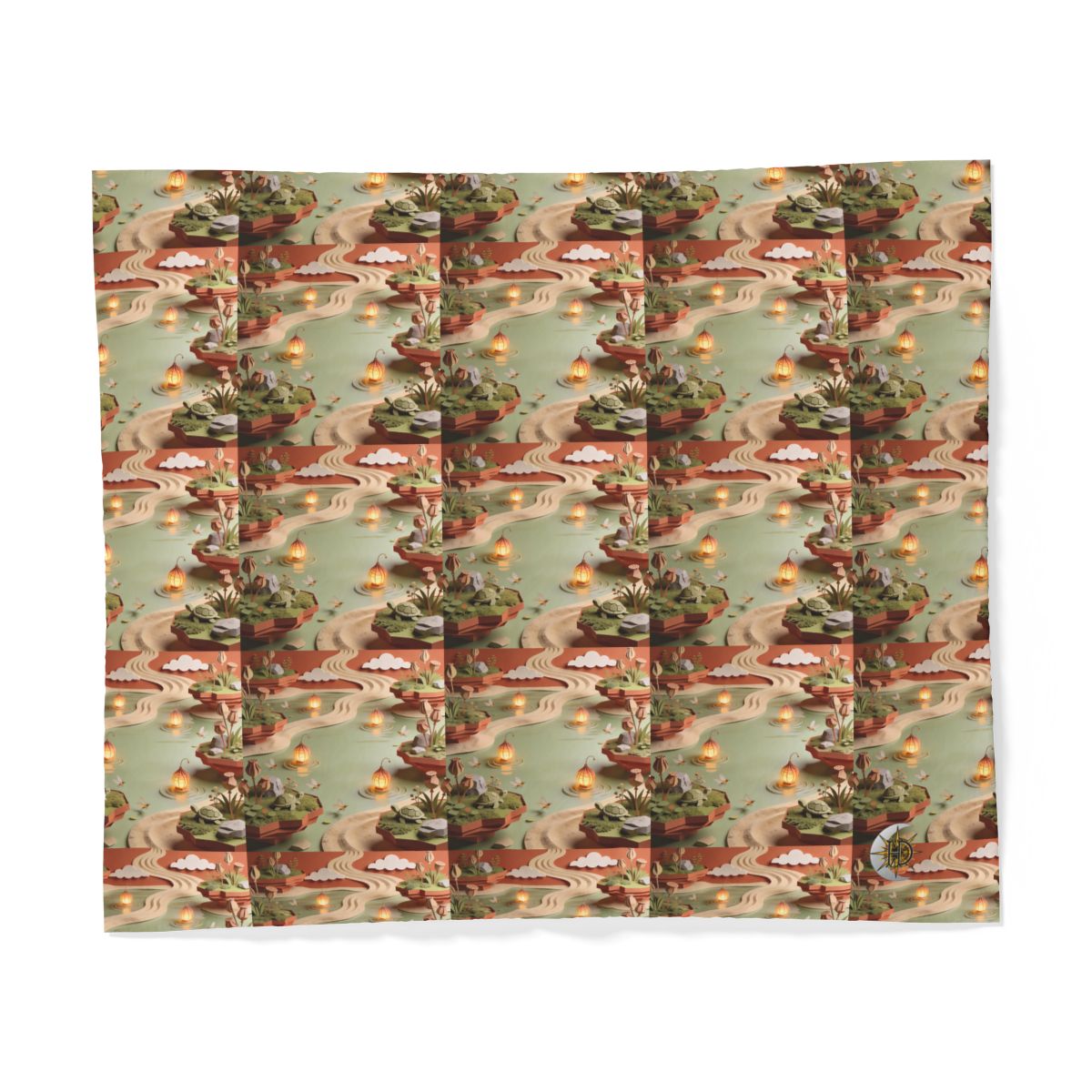 HD Lantern Pond 100% Cotton Duvet Cover — additional view