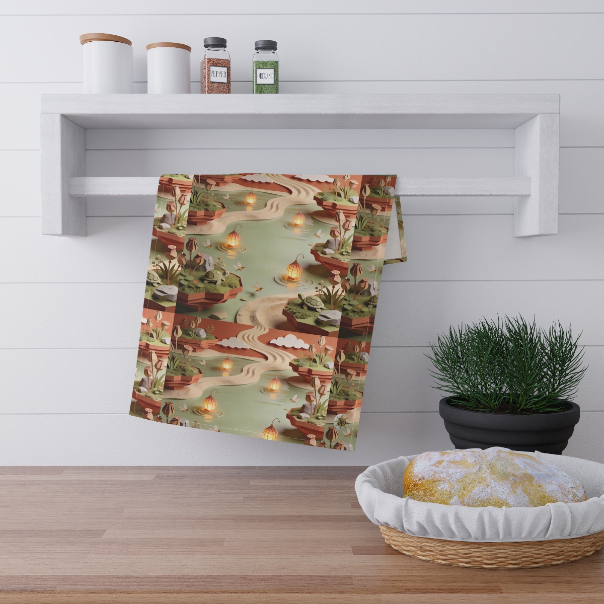 HD Lantern Pond 100% Cotton Twill Tea Towel