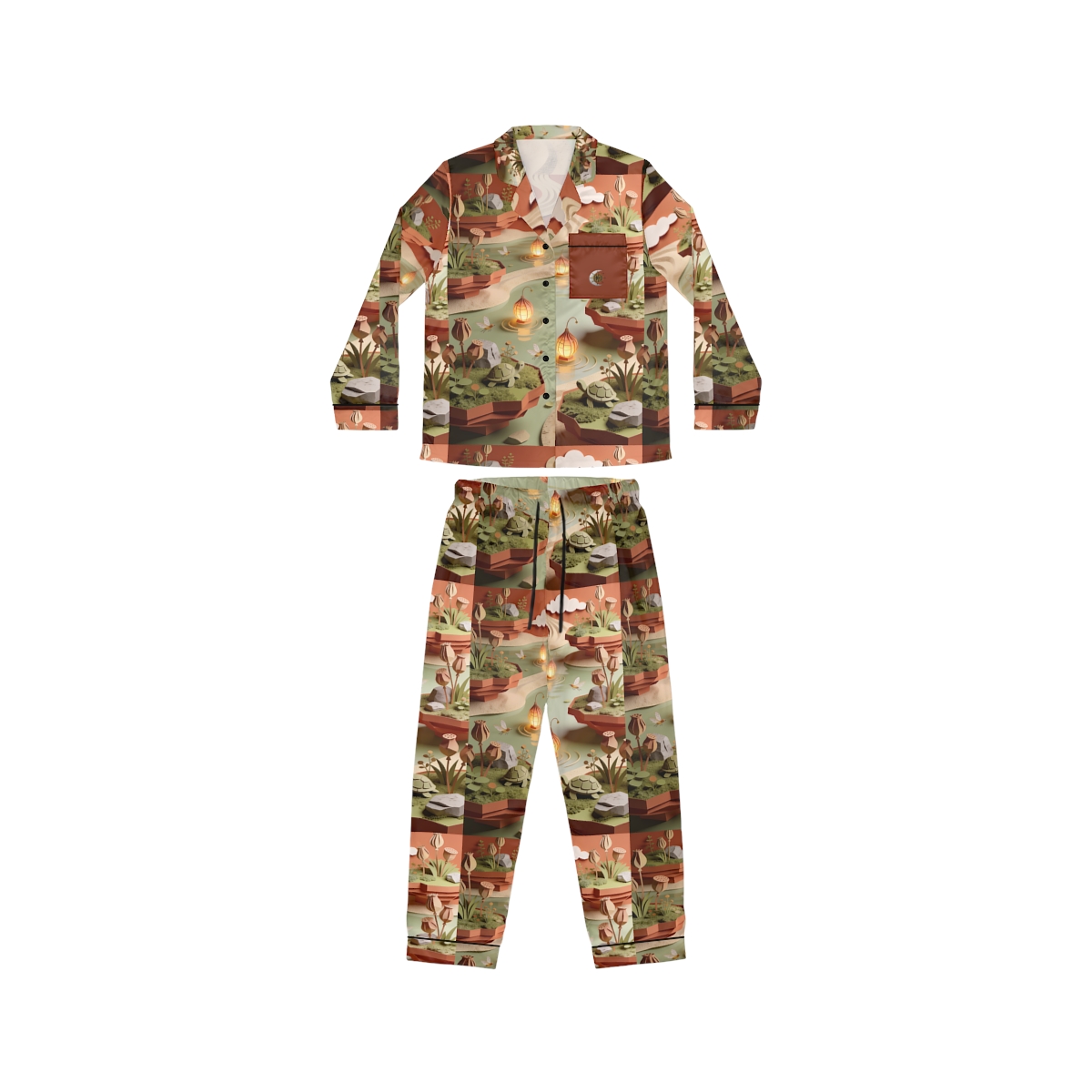 HD Lantern Pond Women’s Satin Pajama Set