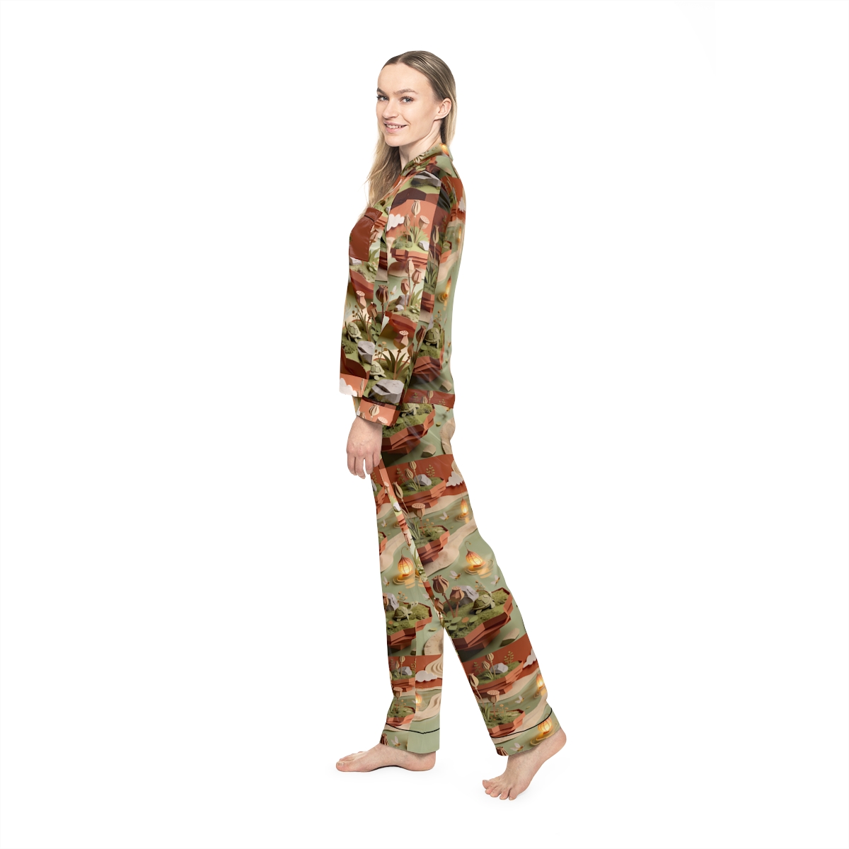 HD Lantern Pond Women’s Satin Pajama Set — additional view