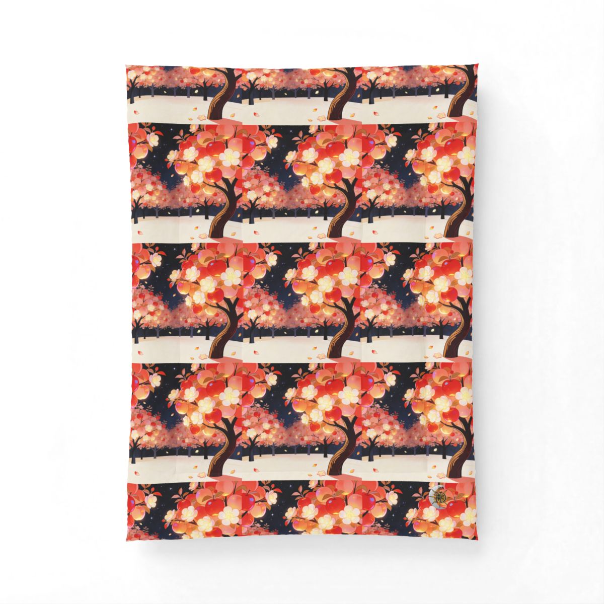 HD Emberblossom Orchard Cotton-Shell Comforter — additional view