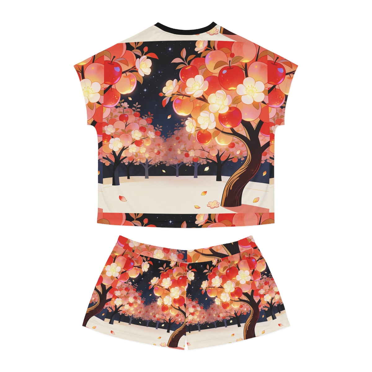 HD Emberblossom Orchard Women’s Short Pajama Set — additional view
