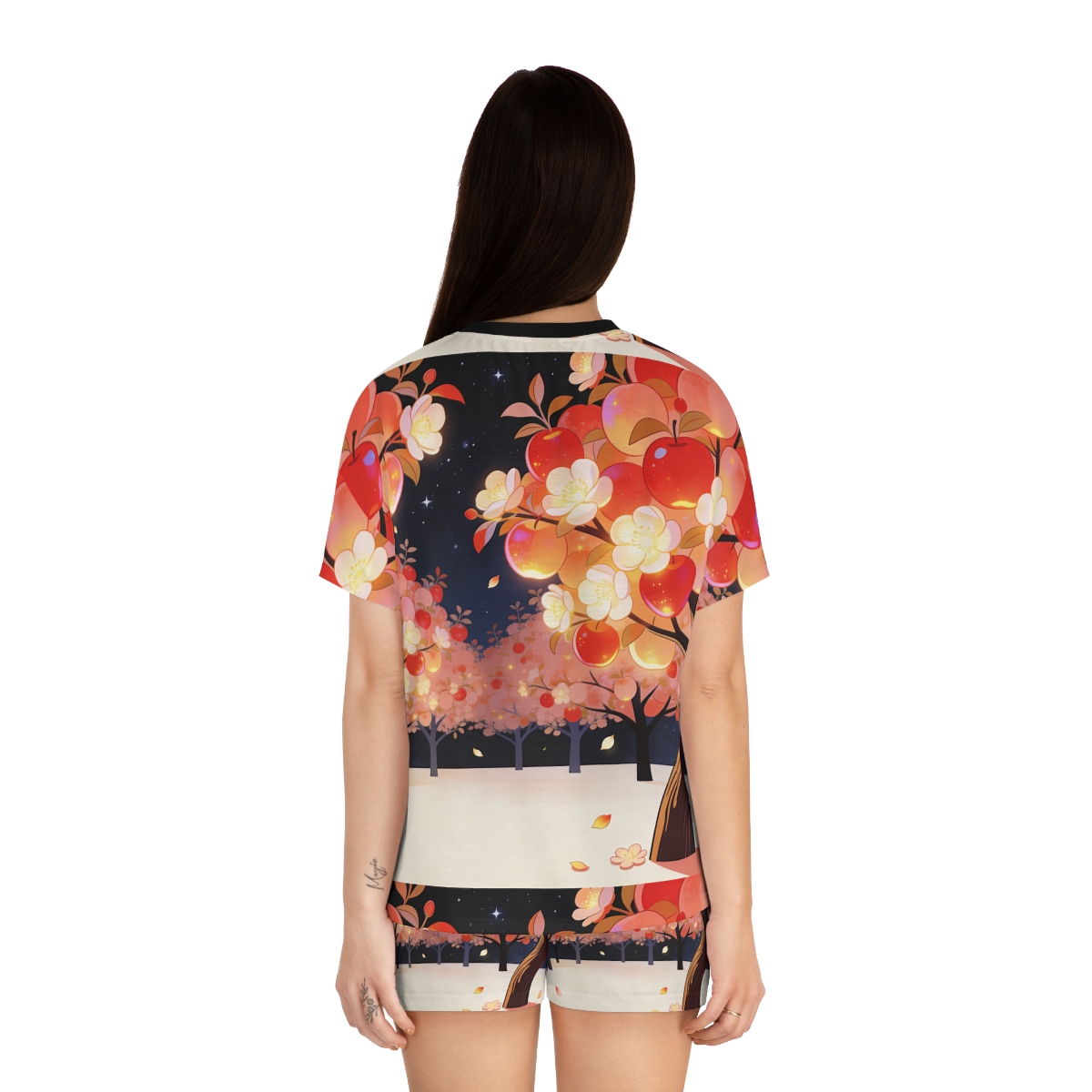 HD Emberblossom Orchard Women’s Short Pajama Set — additional view
