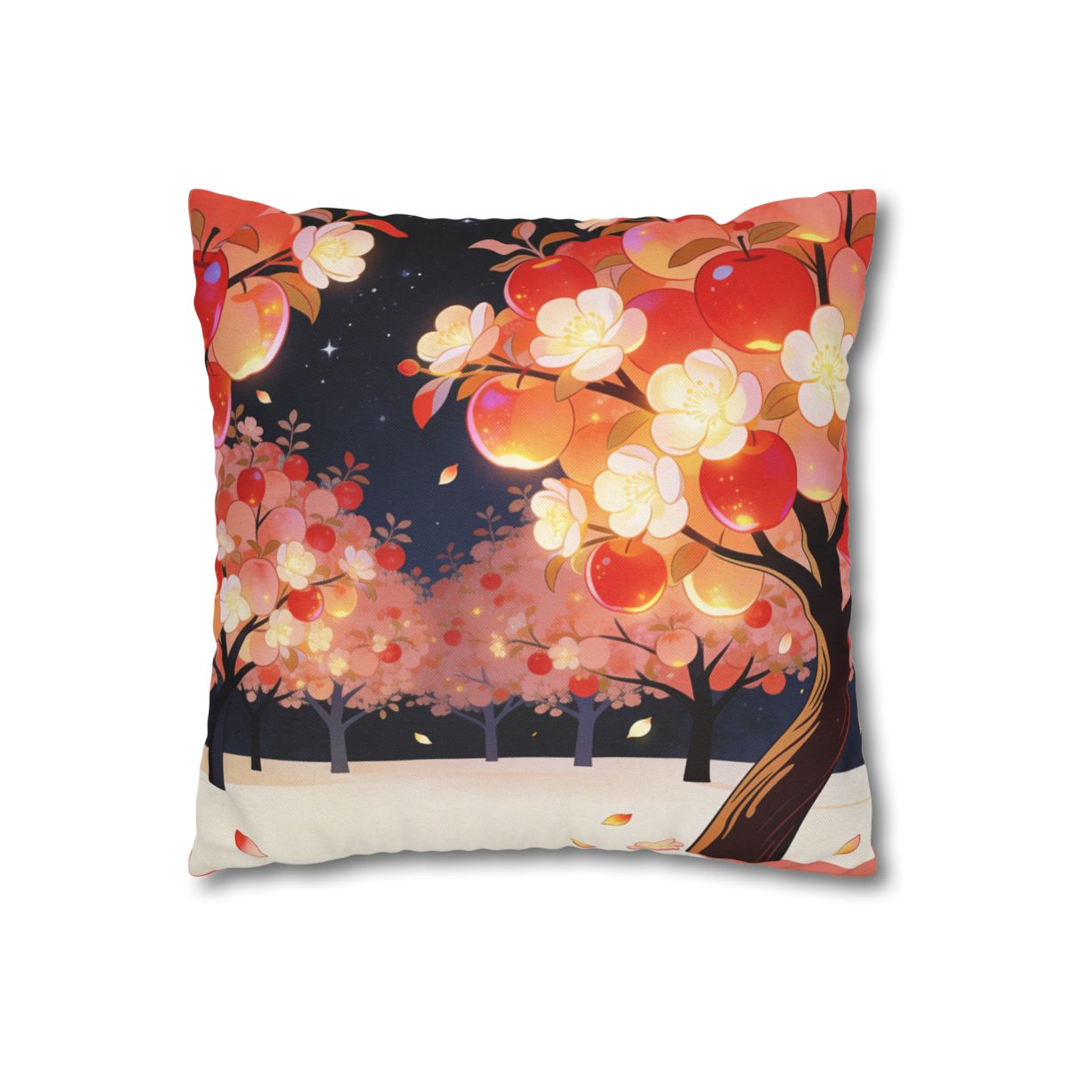 HD Emberblossom Orchard Square Polyester Pillow Cover — additional view