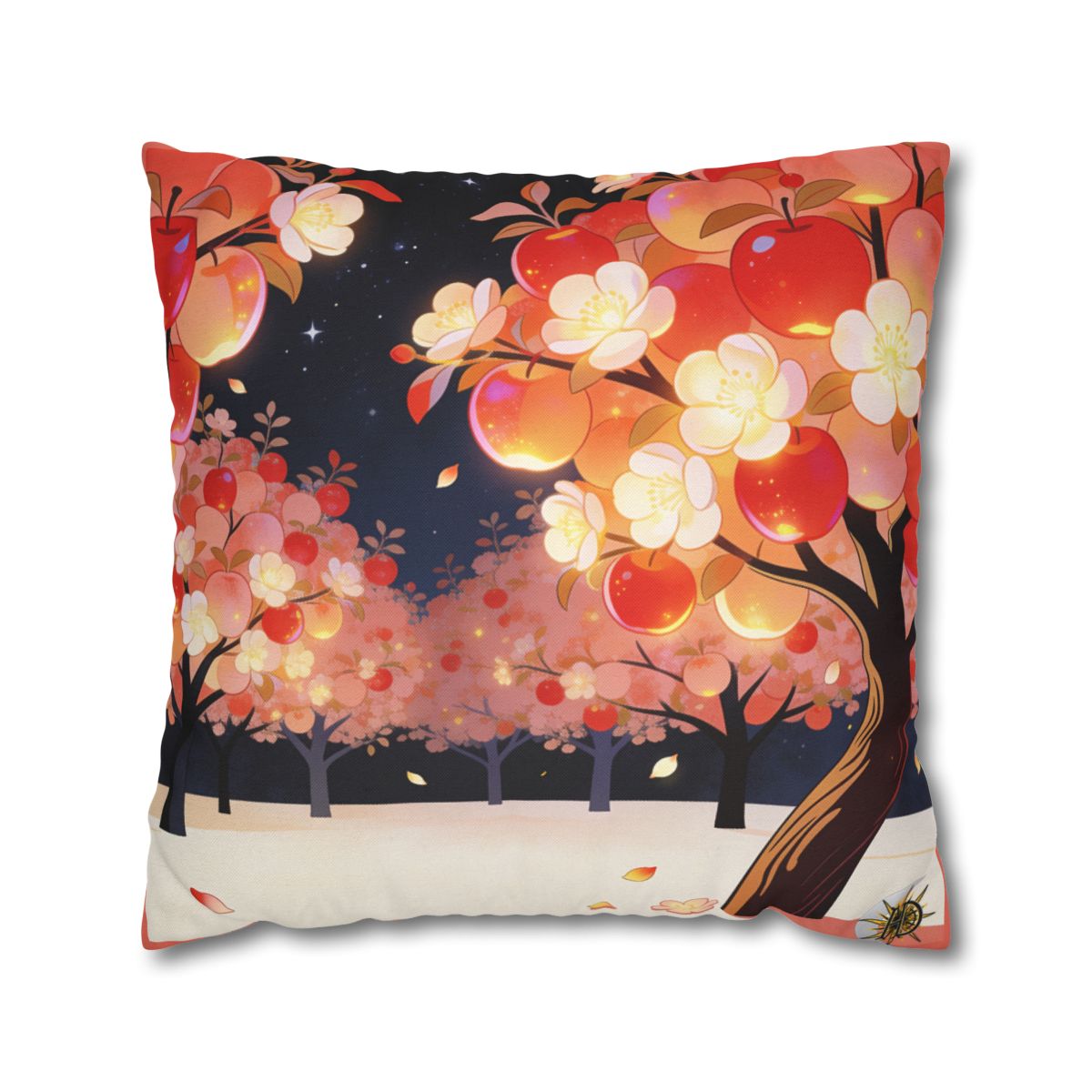 HD Emberblossom Orchard Square Polyester Pillow Cover — additional view
