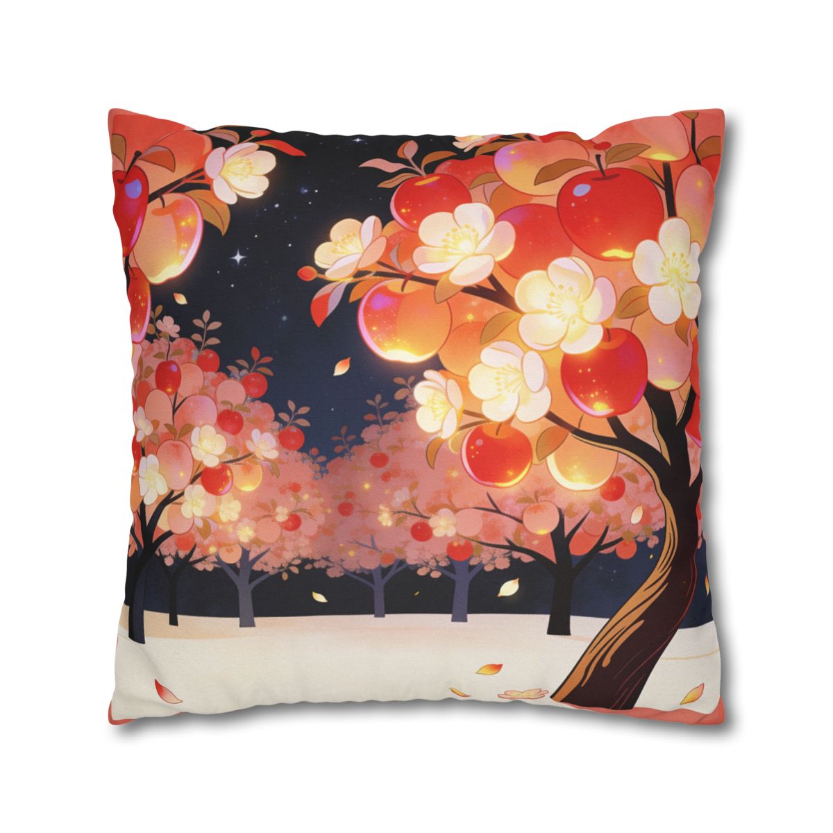 HD Emberblossom Orchard Square Polyester Pillow Cover — additional view