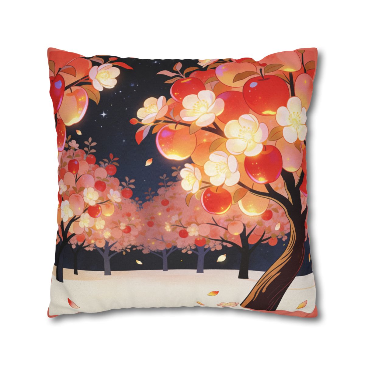 HD Emberblossom Orchard Square Polyester Pillow Cover — additional view
