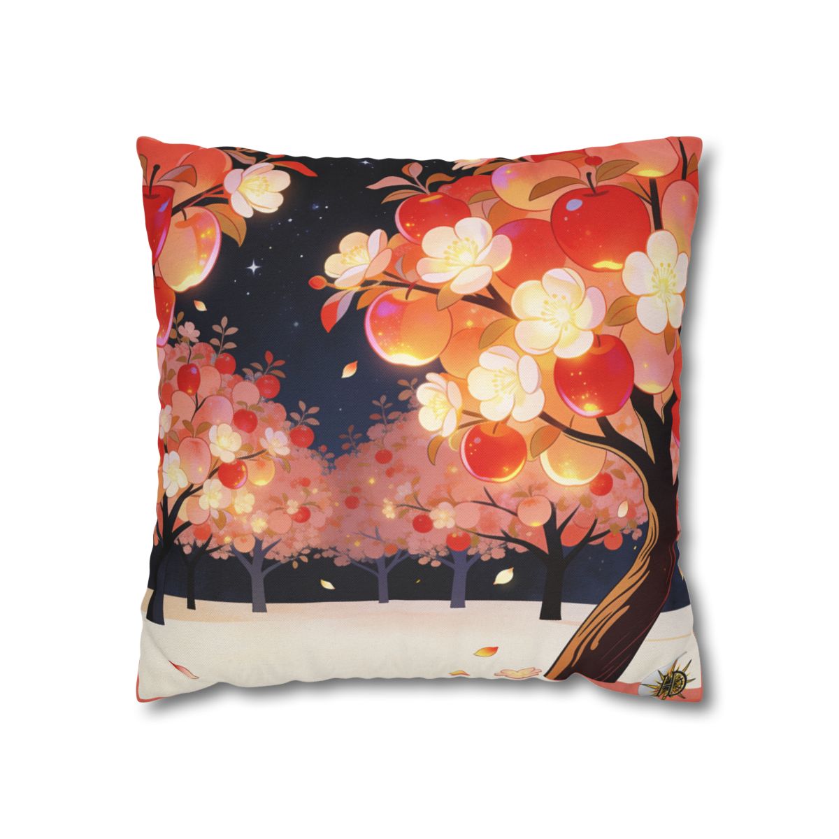 HD Emberblossom Orchard Square Polyester Pillow Cover — additional view