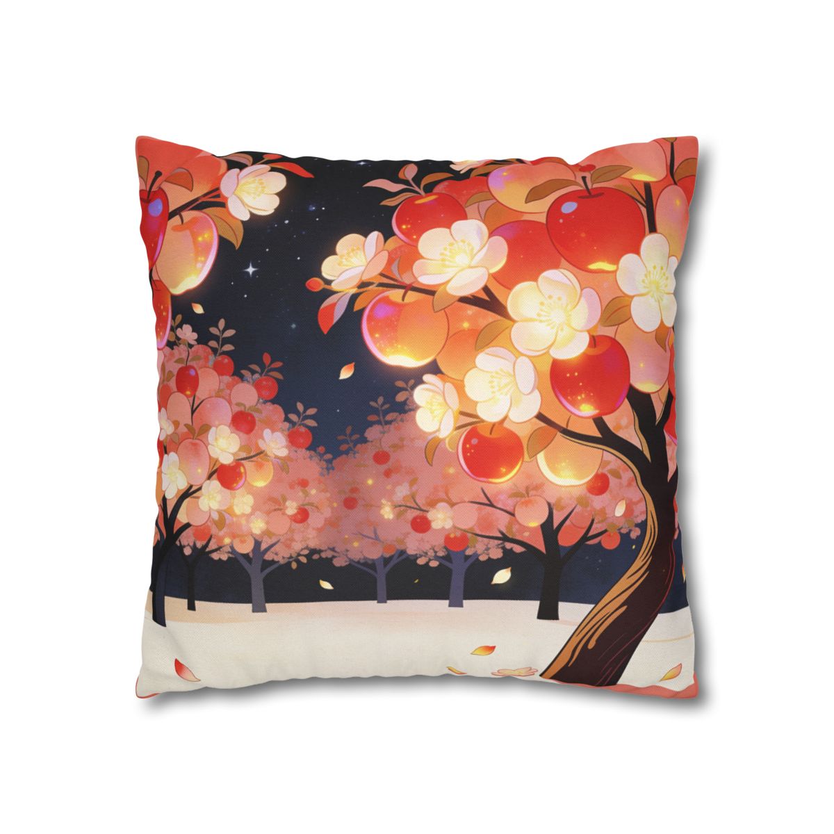 HD Emberblossom Orchard Square Polyester Pillow Cover — additional view