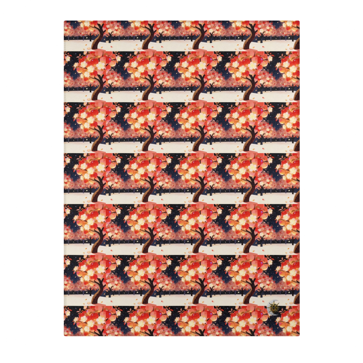 HD Emberblossom Orchard Polyester Chenille Area Rug — additional view