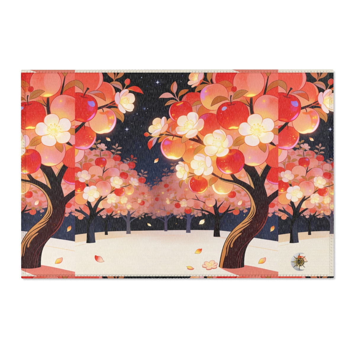 HD Emberblossom Orchard Polyester Chenille Area Rug — additional view