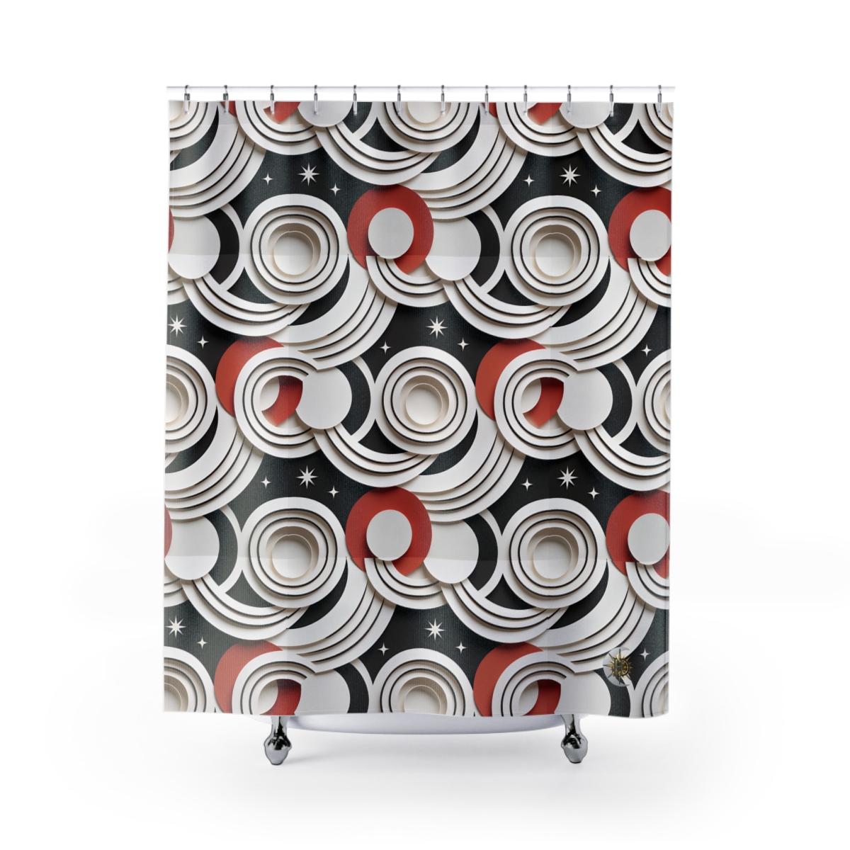 HD Paper Orbit Shower Curtain