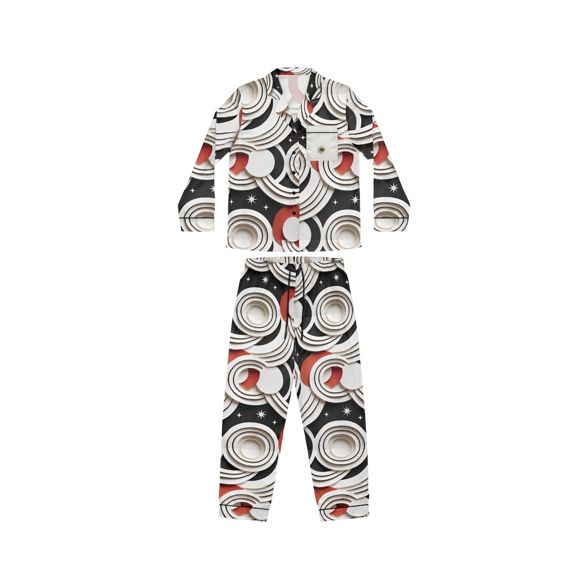 HD Paper Orbit Women’s Satin Pajama Set