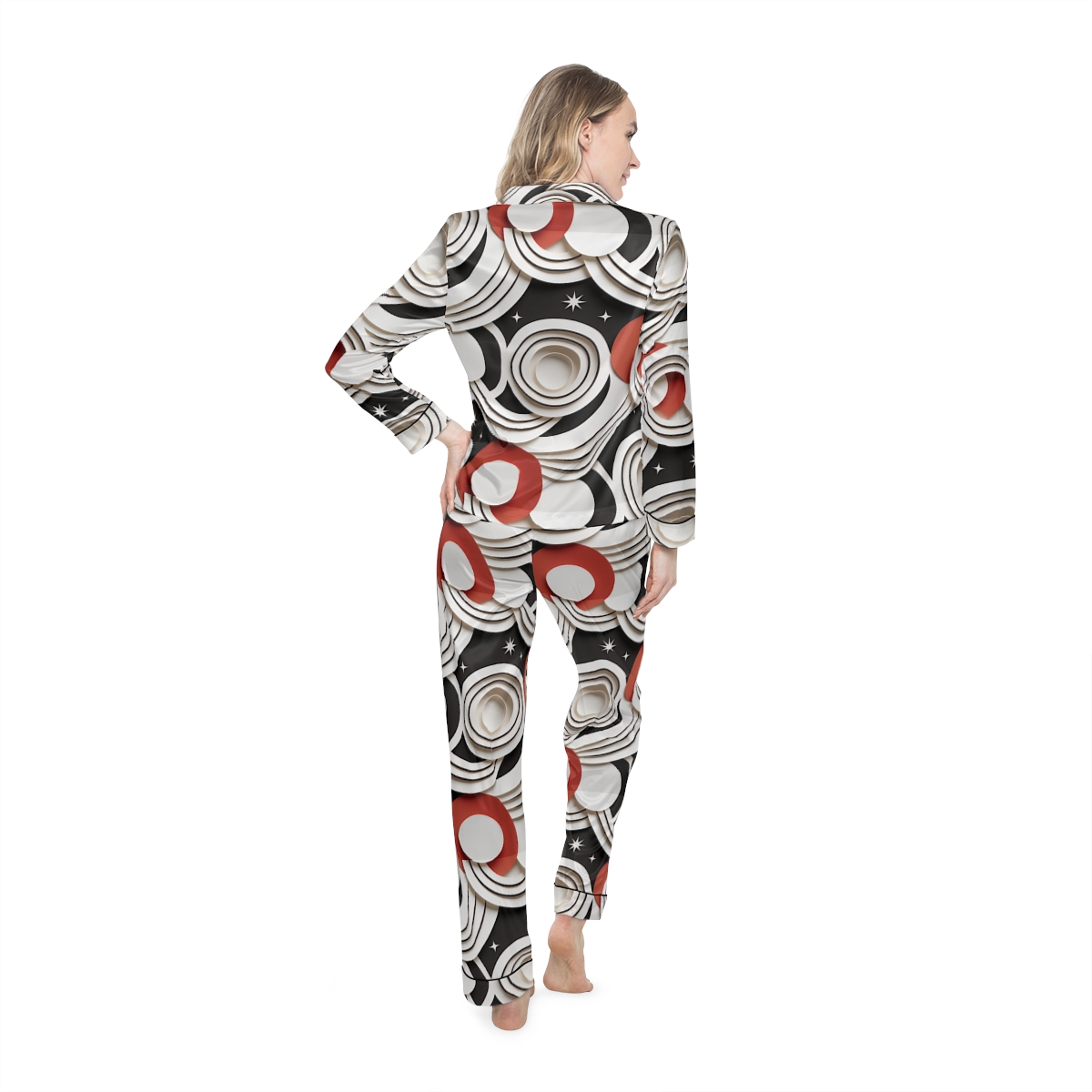 HD Paper Orbit Women’s Satin Pajama Set — additional view
