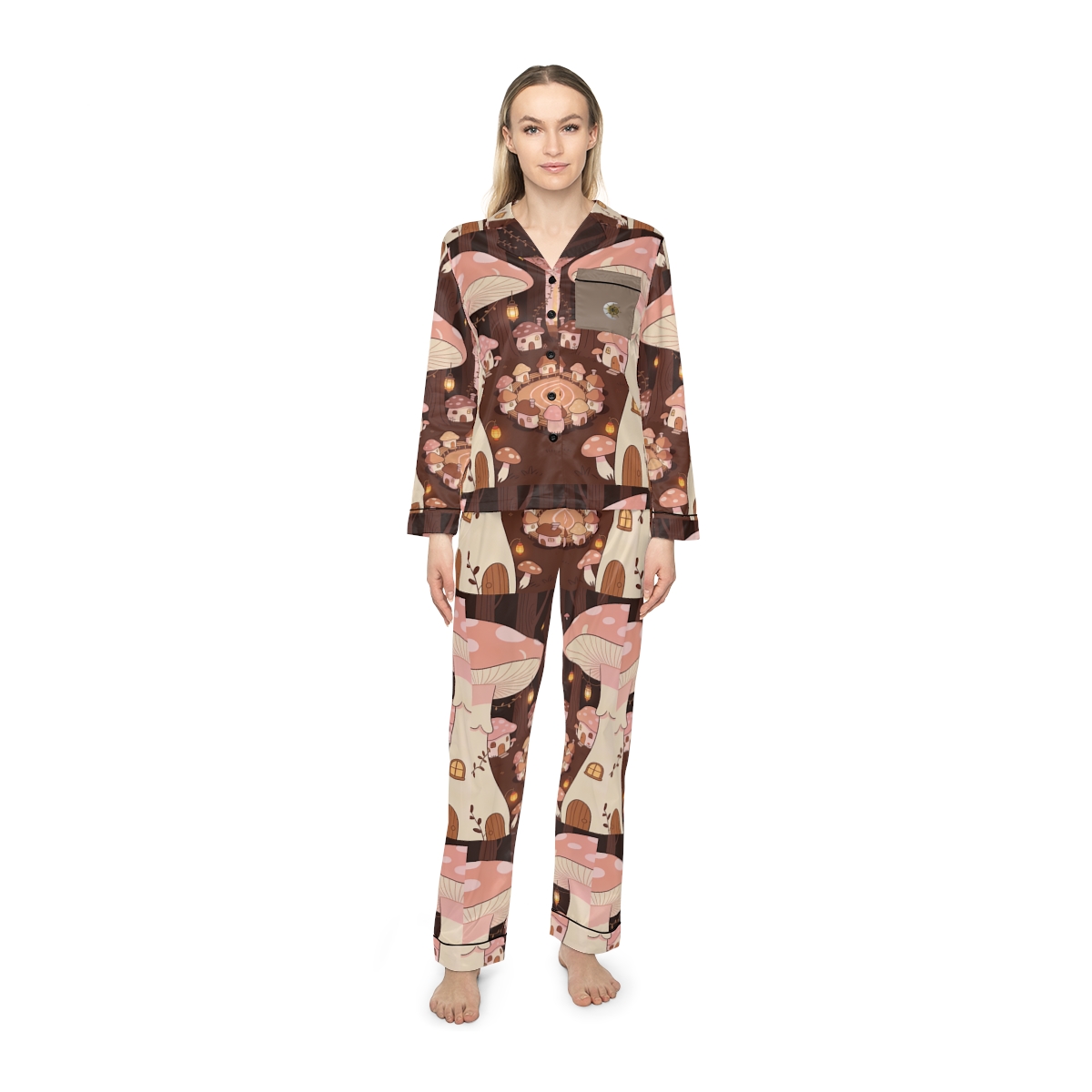 HD Hearthwood Village Women’s Satin Pajama Set — additional view