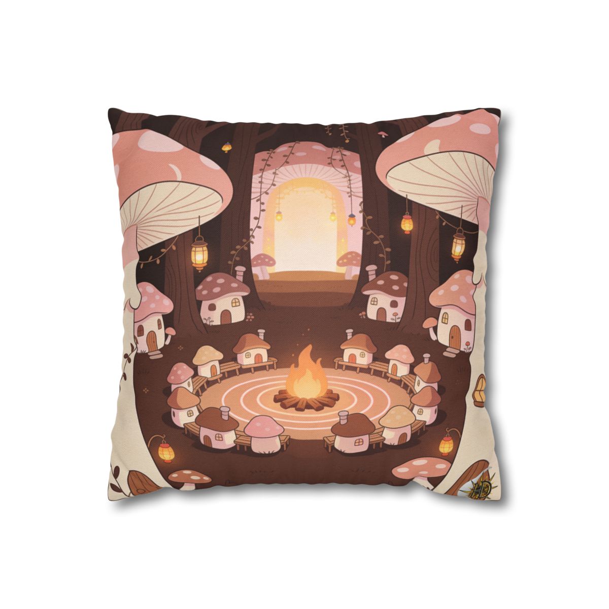 HD Hearthwood Village Square Polyester Pillow Cover
