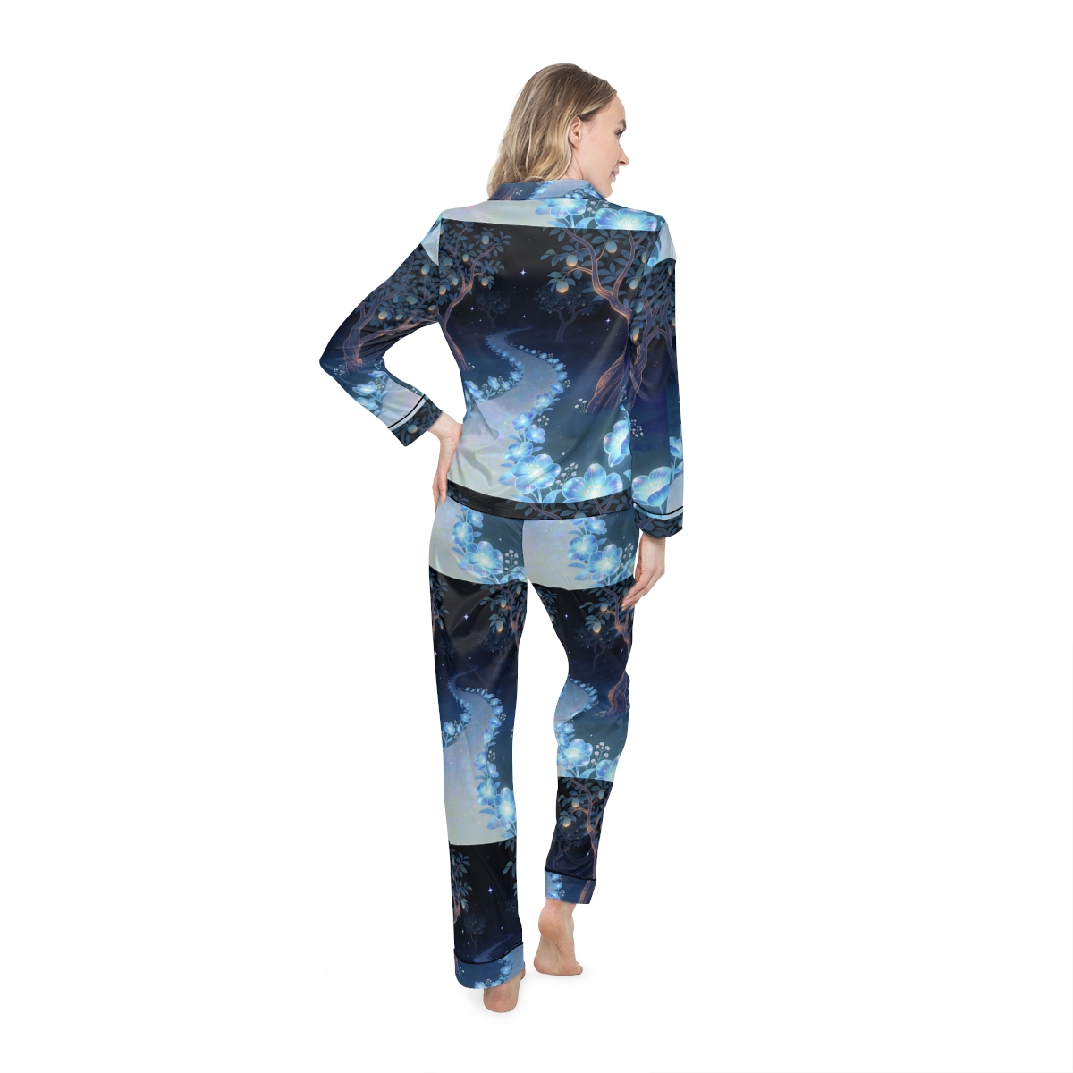 HD Starlit Orchard Women’s Satin Pajama Set — additional view
