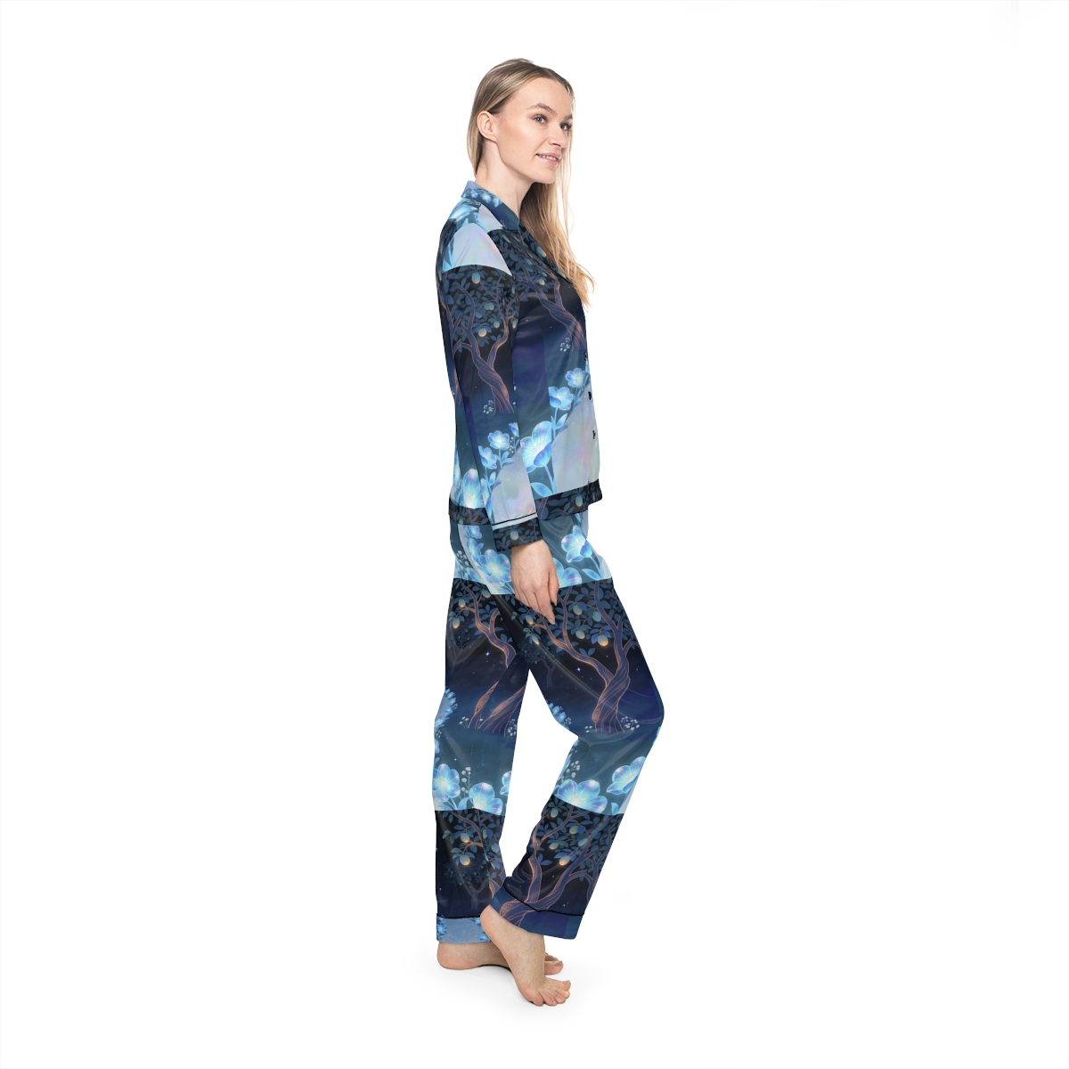 HD Starlit Orchard Women’s Satin Pajama Set — additional view