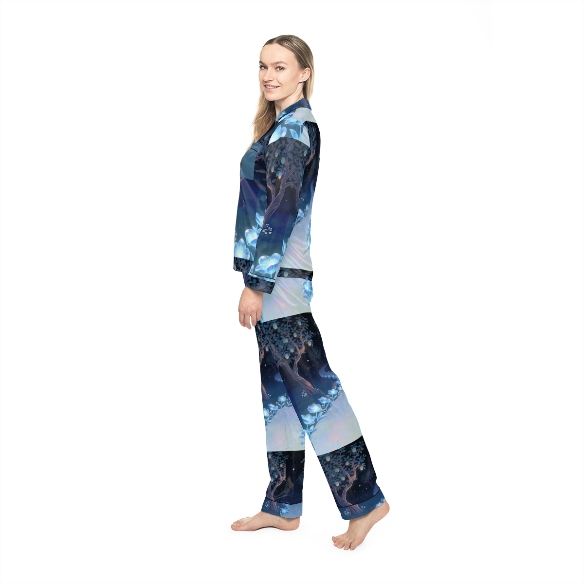 HD Starlit Orchard Women’s Satin Pajama Set — additional view