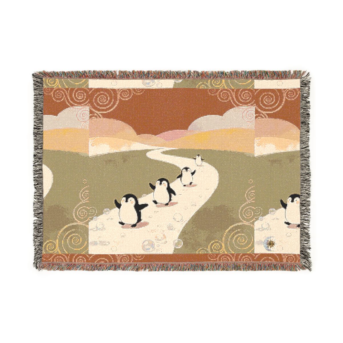 HD Ambertrail Penguins 100% Cotton Woven Blanket