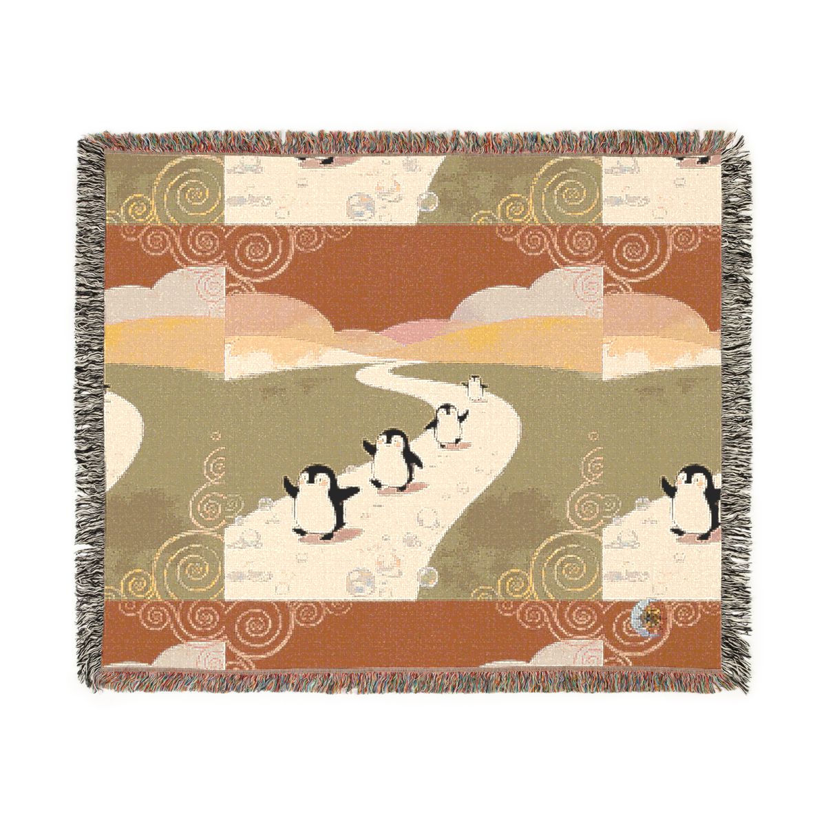 HD Ambertrail Penguins 100% Cotton Woven Blanket — additional view