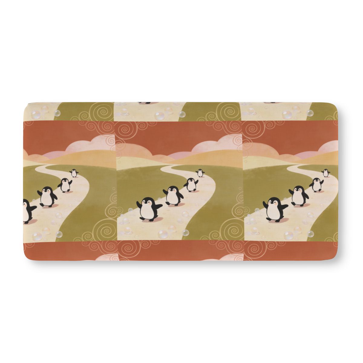 HD Ambertrail Penguins Fitted Crib Sheet — additional view