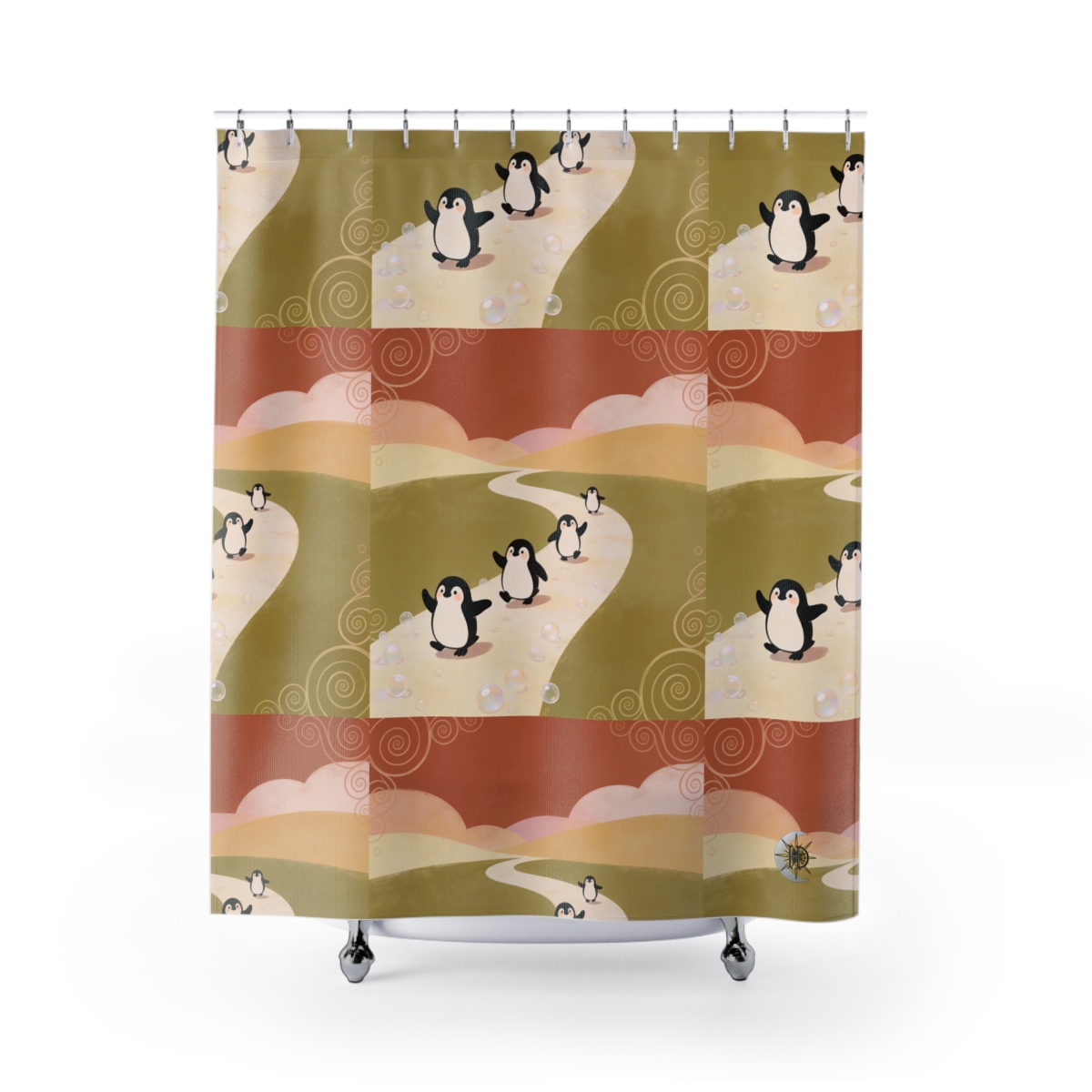 HD Ambertrail Penguins Shower Curtain