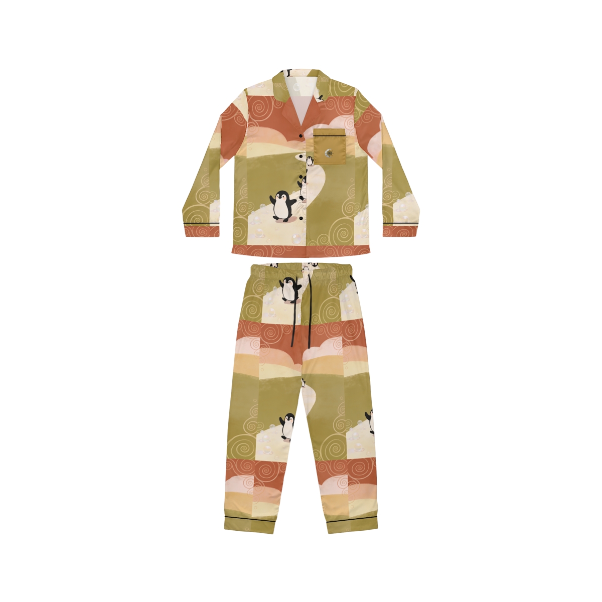 HD Ambertrail Penguins Women’s Satin Pajama Set