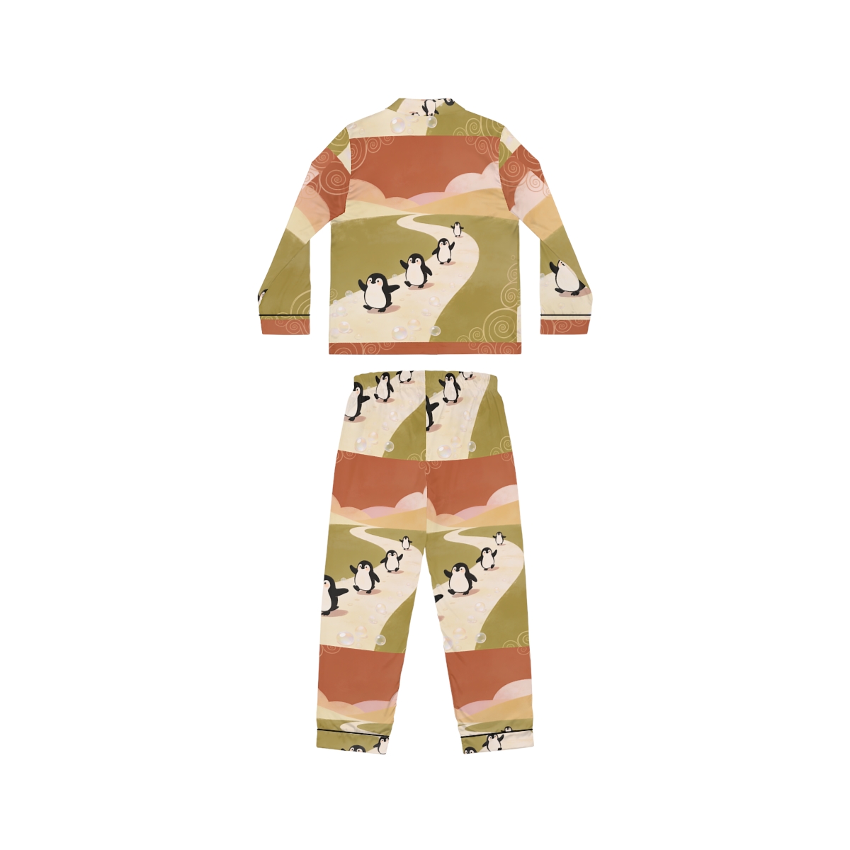 HD Ambertrail Penguins Women’s Satin Pajama Set — additional view