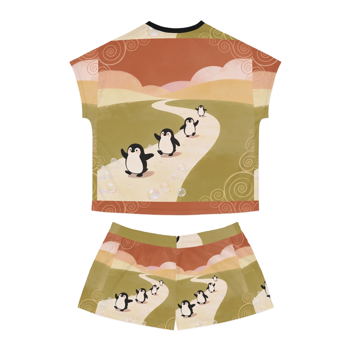 HD Ambertrail Penguins Women’s Short Pajama Set — additional view