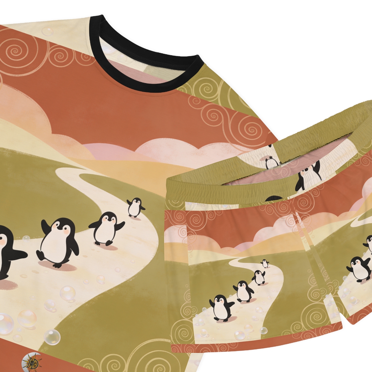 HD Ambertrail Penguins Women’s Short Pajama Set — additional view