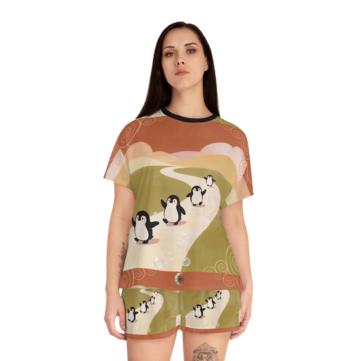 HD Ambertrail Penguins Women’s Short Pajama Set — additional view