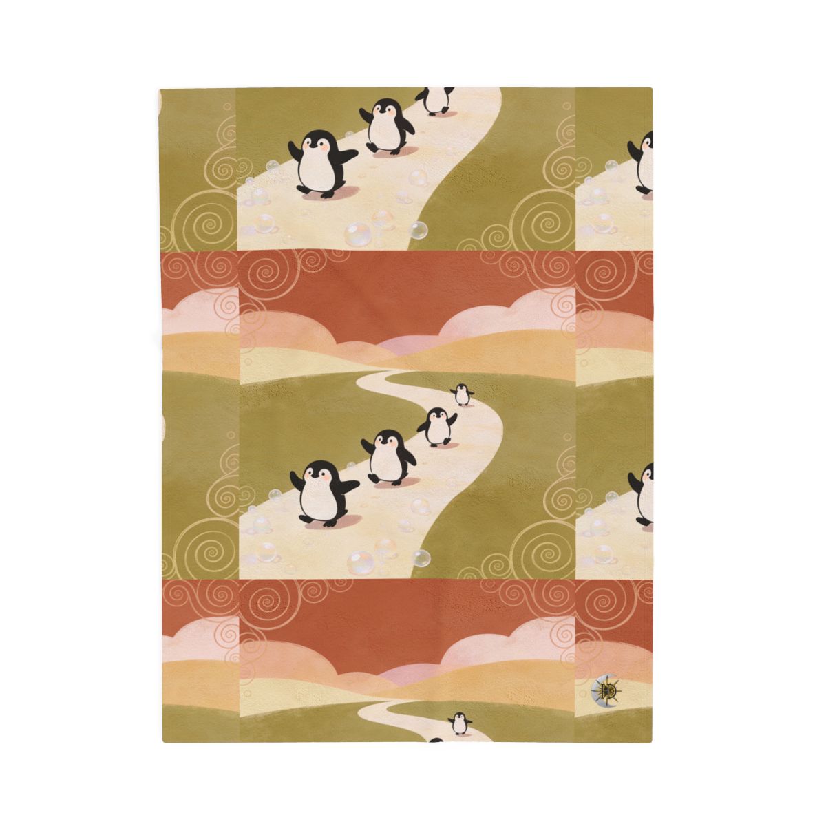 HD Ambertrail Penguins Velveteen Plush Blanket