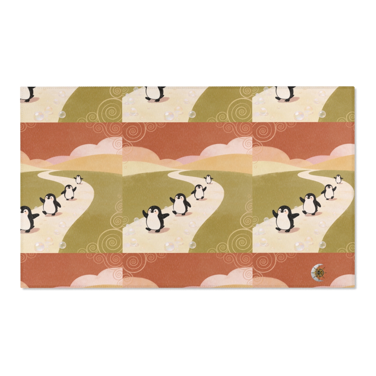 HD Ambertrail Penguins Polyester Chenille Area Rug — additional view