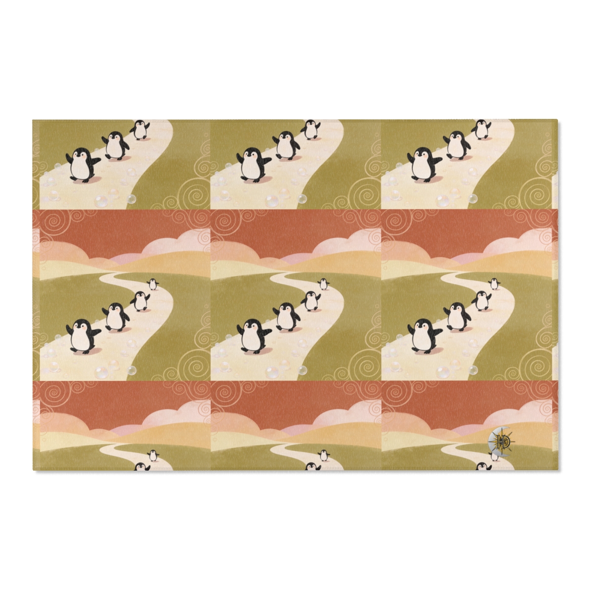 HD Ambertrail Penguins Polyester Chenille Area Rug — additional view
