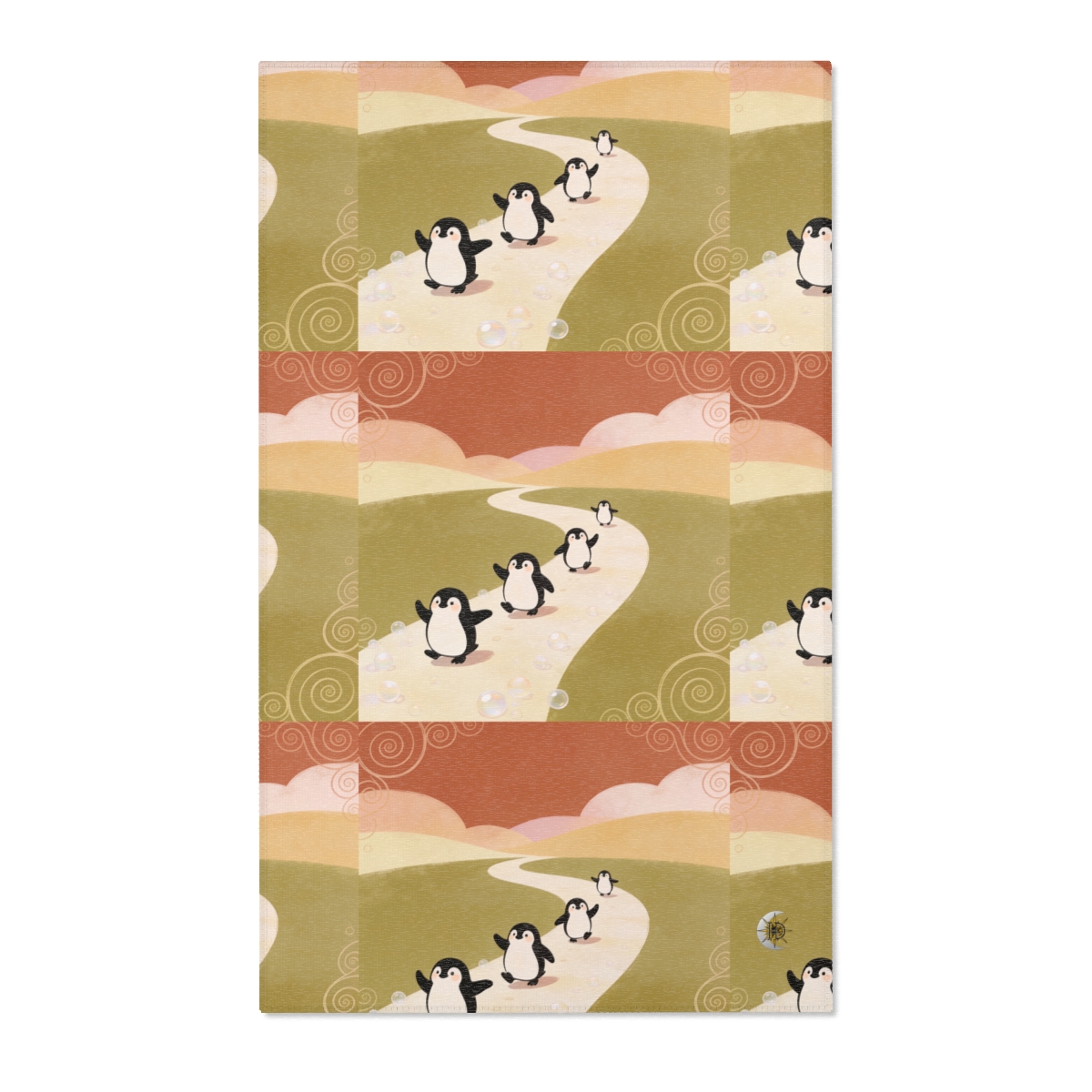 HD Ambertrail Penguins Polyester Chenille Area Rug — additional view