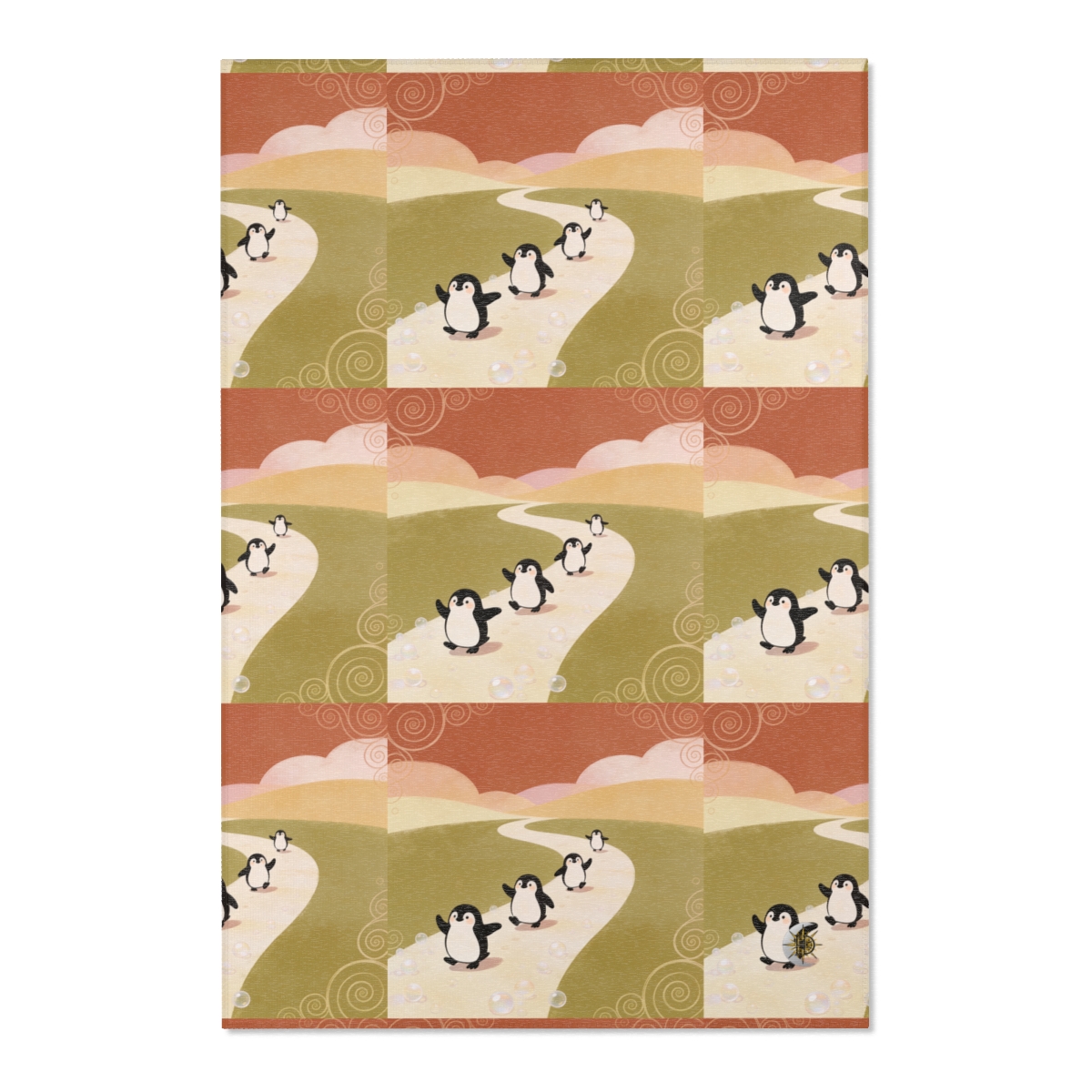 HD Ambertrail Penguins Polyester Chenille Area Rug — additional view