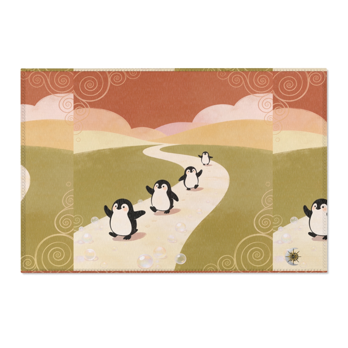 HD Ambertrail Penguins Polyester Chenille Area Rug — additional view